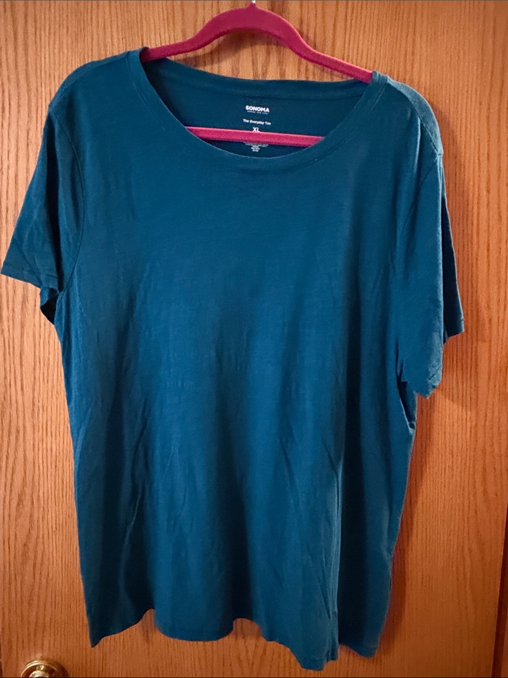 Sonoma Women's Teal Short-Sleeve Crewneck Shirt